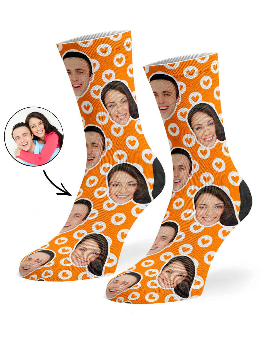 Your Face On Circle Hearts Socks