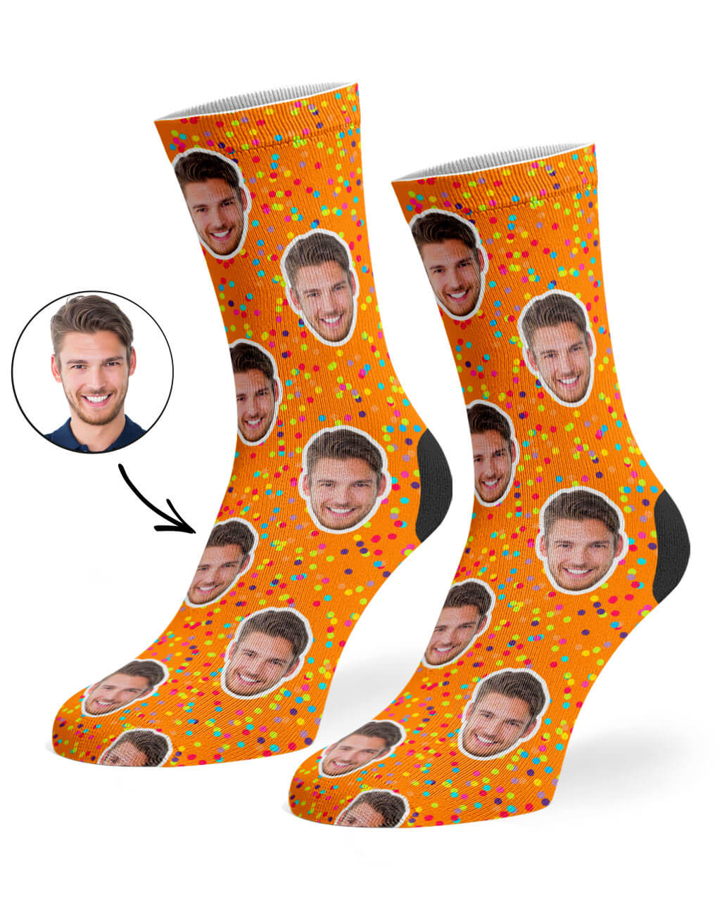 Custom Photo Colourful Spots Socks