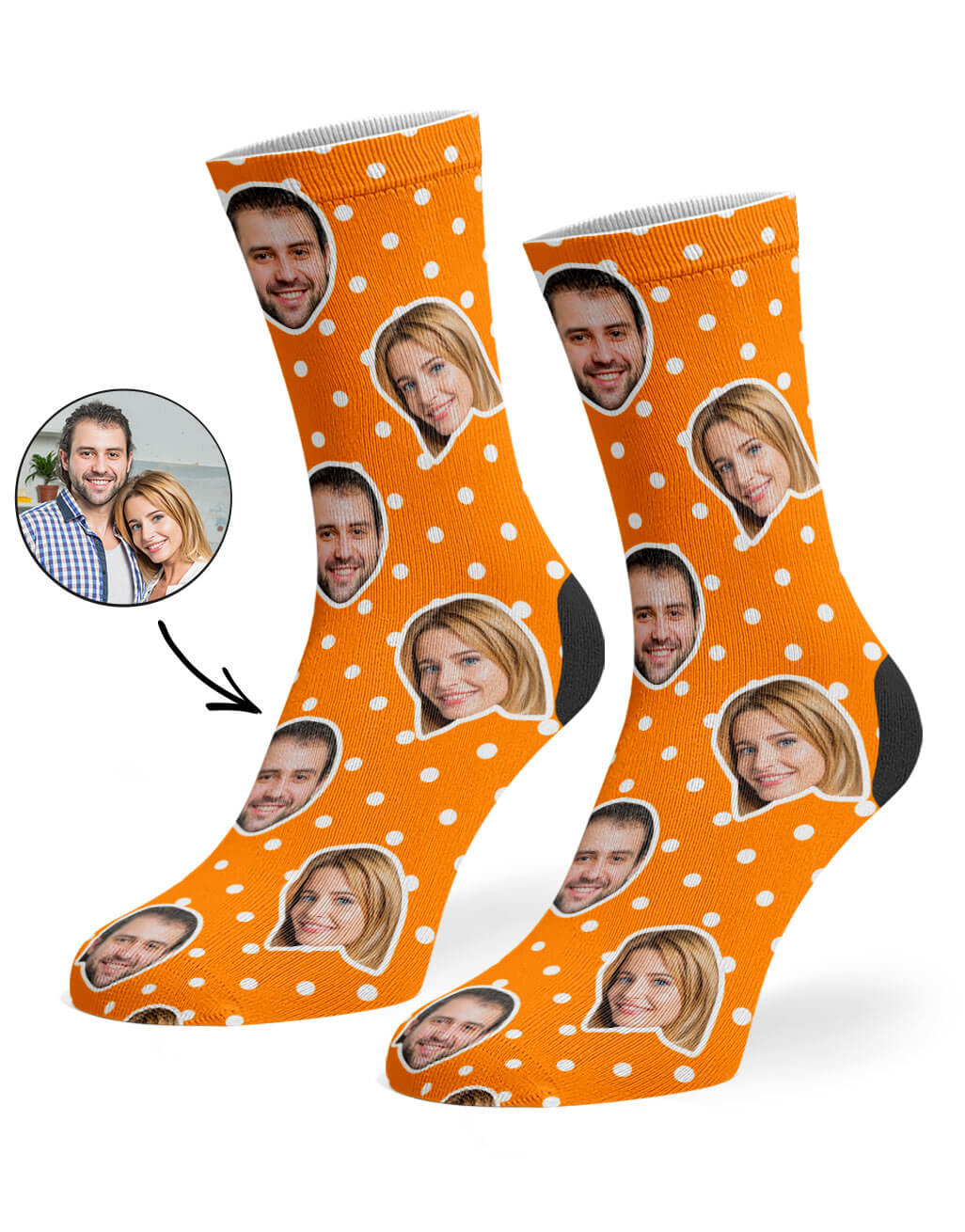 Personalised Polka Dot Face Photo Socks