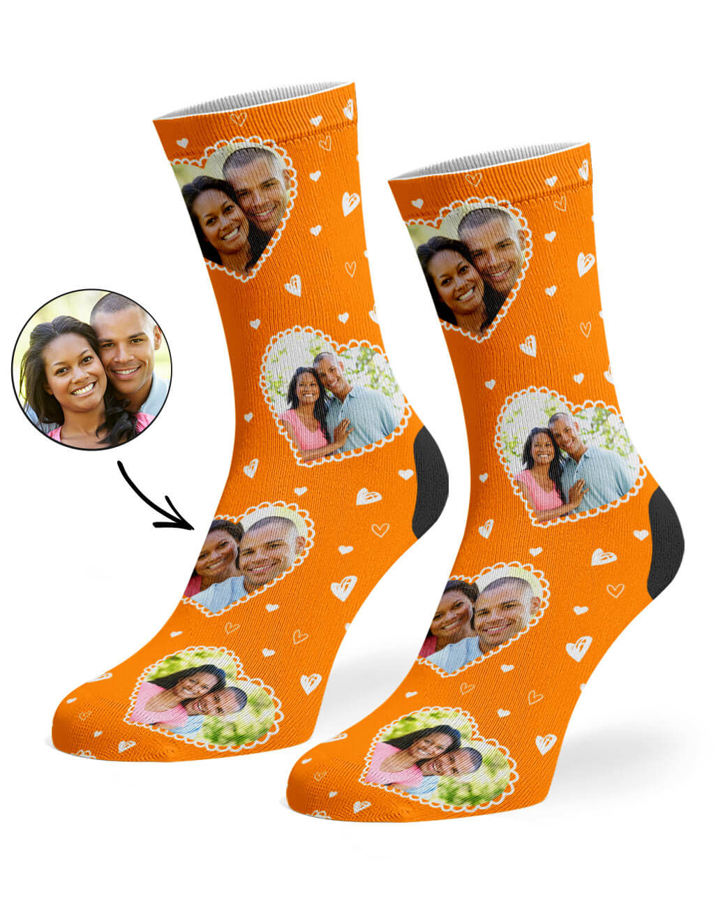Cute Heart Collage Socks With Your Photo
