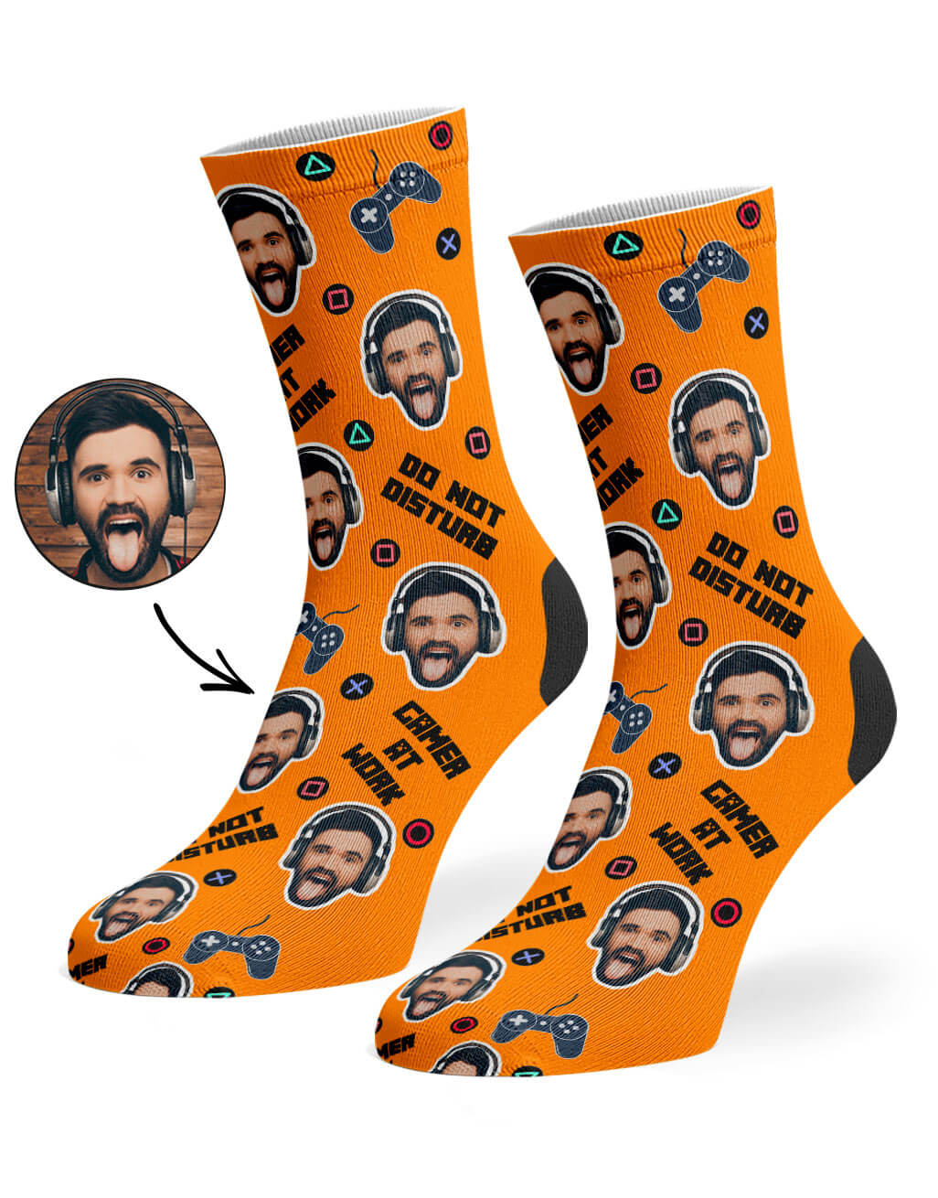 Personalised Gamer Face Socks
