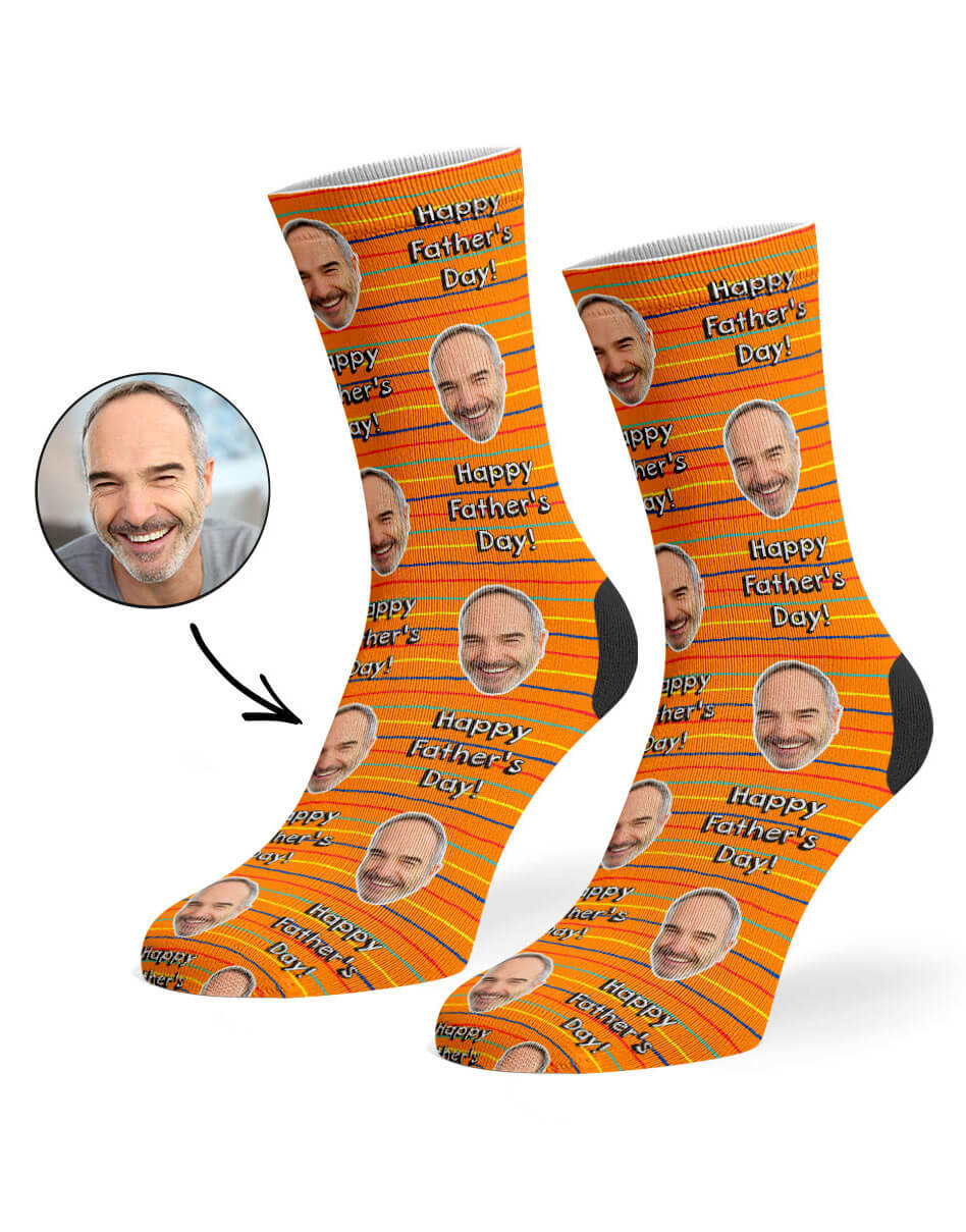 Orange Striped Father's Day Socks