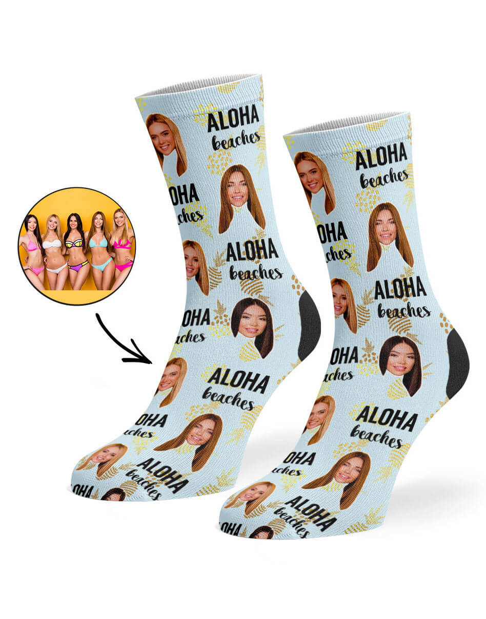 Aloha Beaches Face Socks