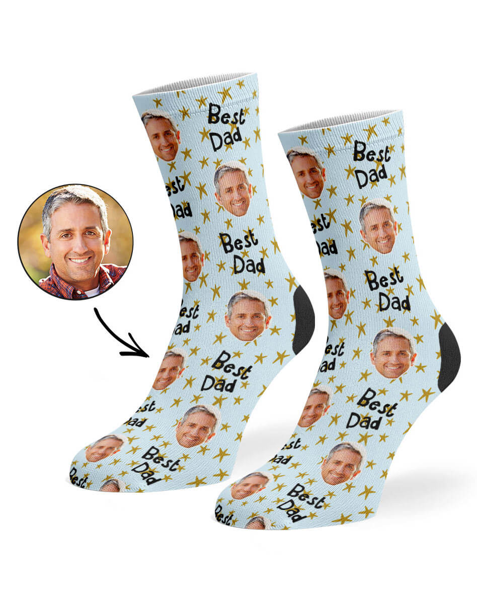 Custom Face Best Star Dad Socks