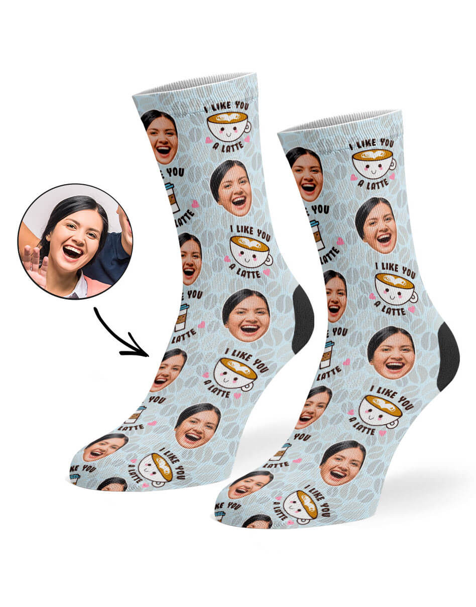 Custom Photo I Like You A Latte Socks