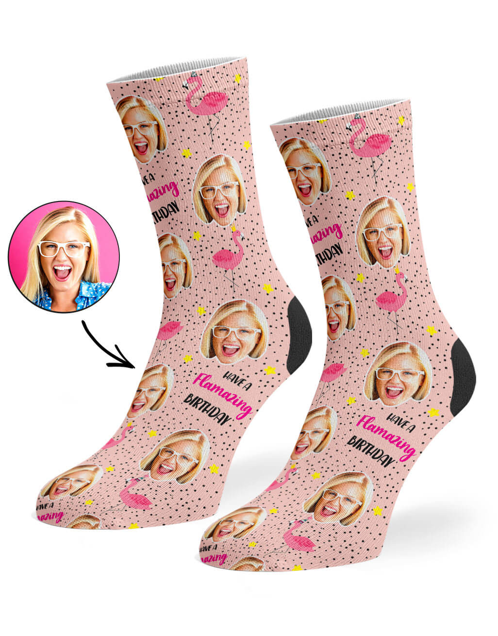 Custom Photo Flamazing Birthday Socks