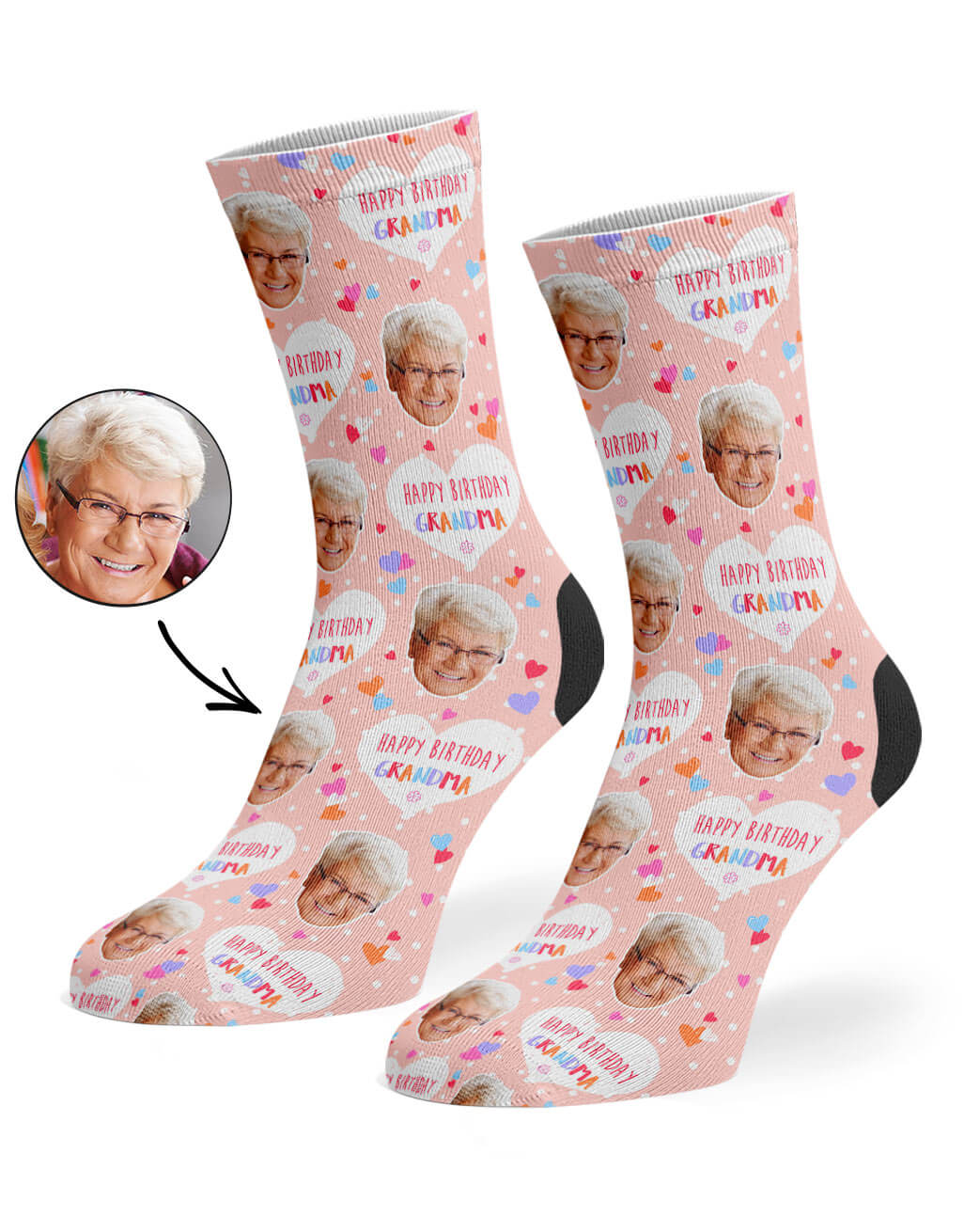 Custom Happy Birthday Grandma Socks
