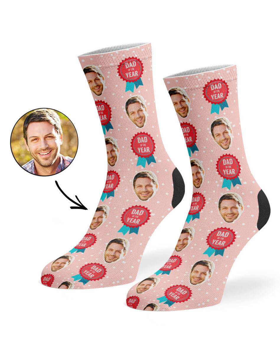 Put A Face On Dad Of The Year Socks