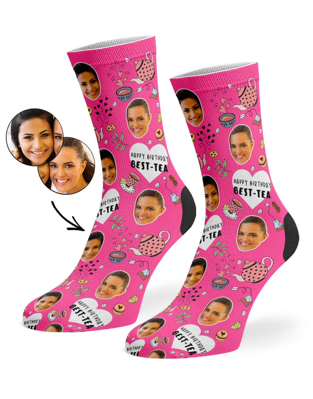Pink Happy Birthday Best-Tea Socks