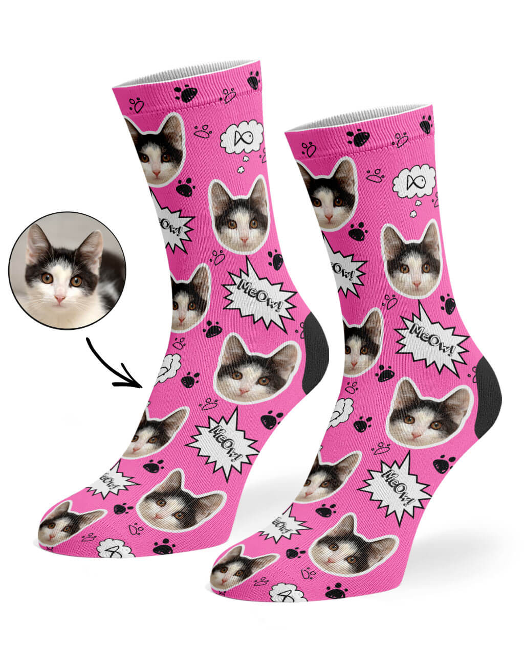 My Cats Photo On Meow Socks