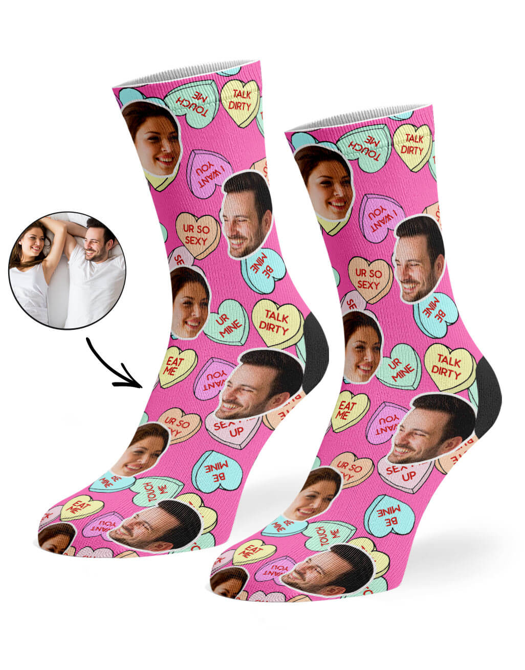 Couples Naughty Love Hearts Socks