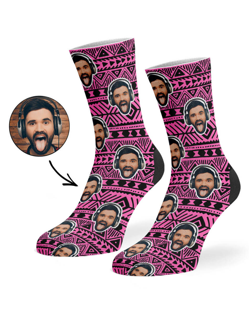 Tribal Aztec Socks With Your Face On