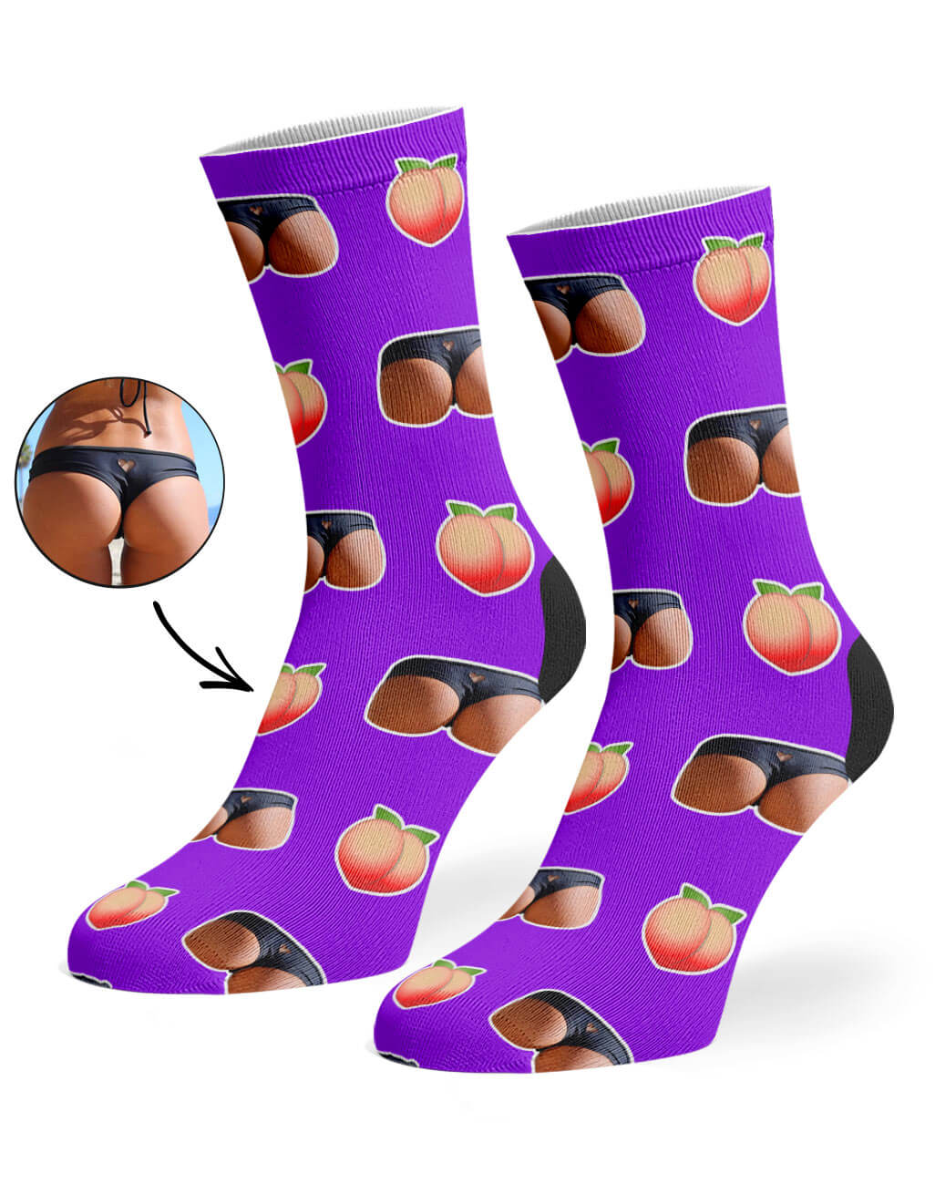 Funny Booty Photo Socks