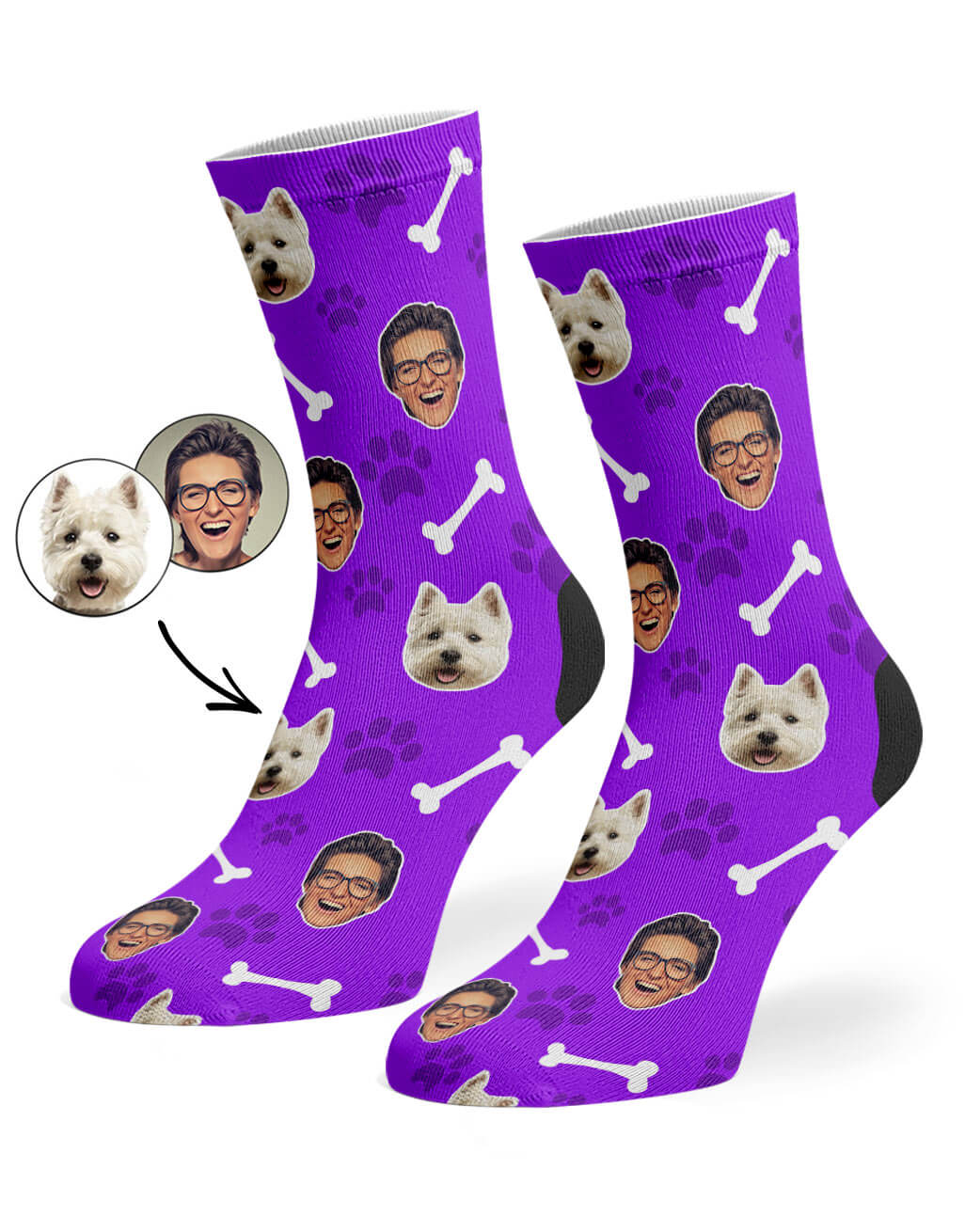 Put Your Photo On Dog & Owner Socks