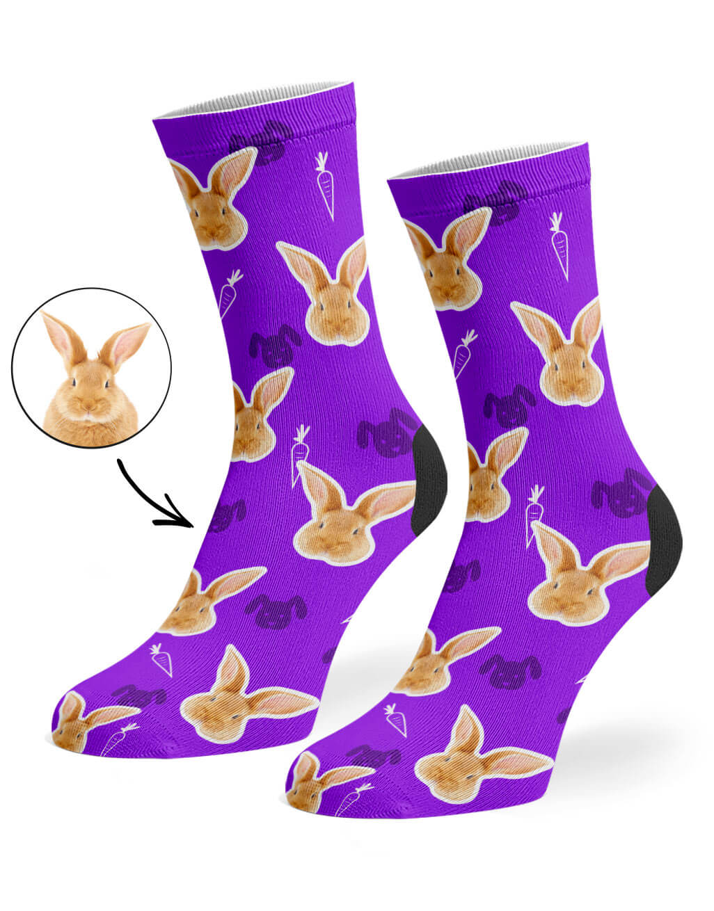 Print Rabbit Photo on Socks