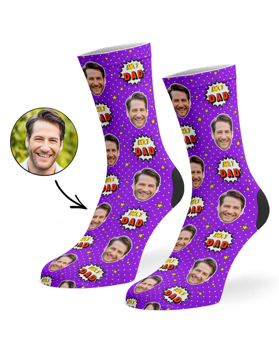 Purple Number 1 Dad Socks