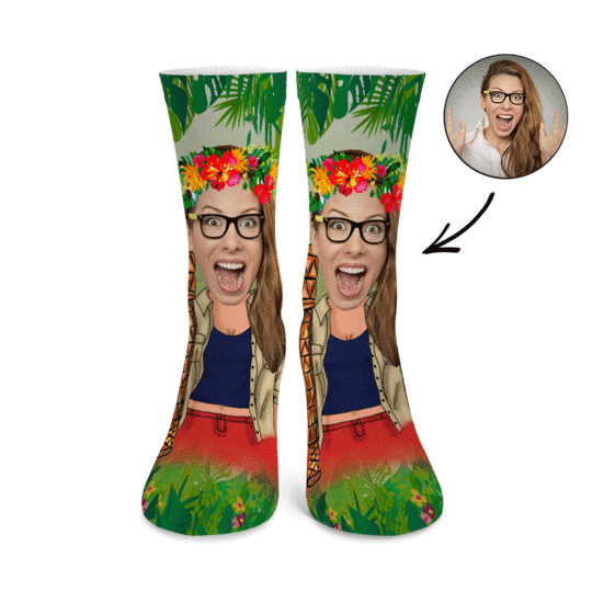 Queen Of The Jungle Face Socks