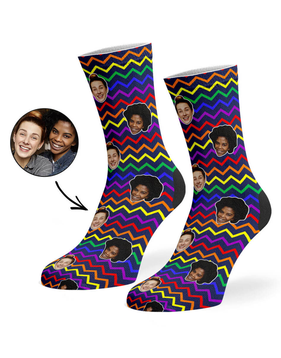 Personalised Pride Zig Zags Socks