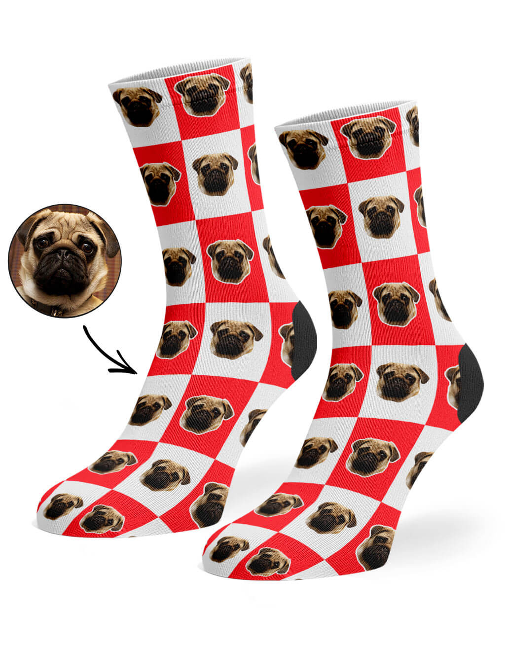 Chequered Dog Photo Socks