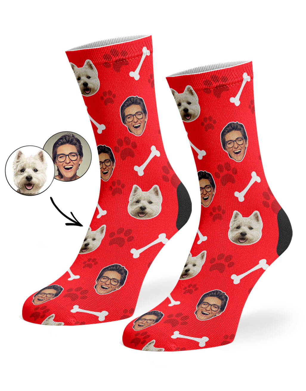 Put Your Face On Dog & Owner Socks