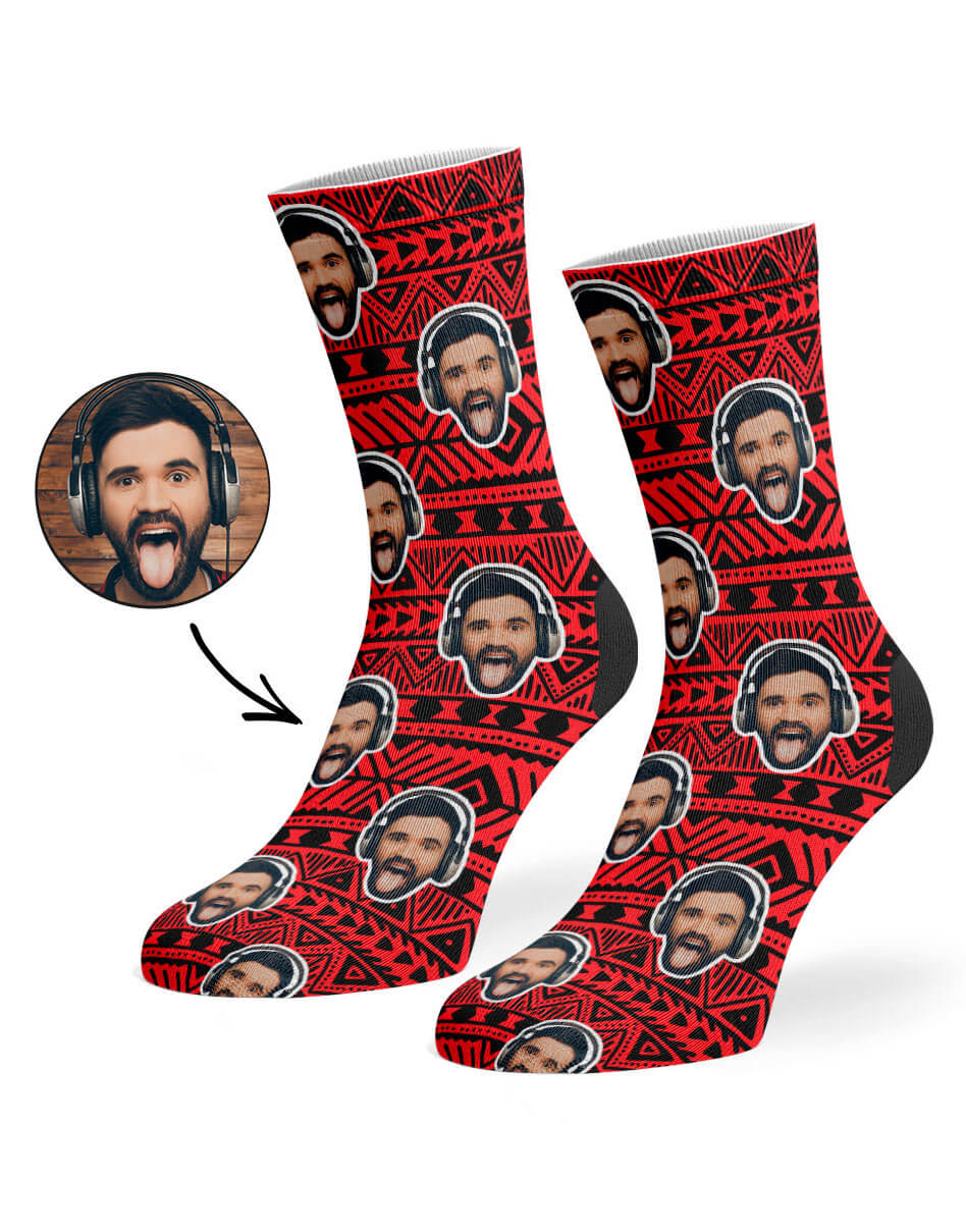 Tribal Aztec Socks With Your Photo On