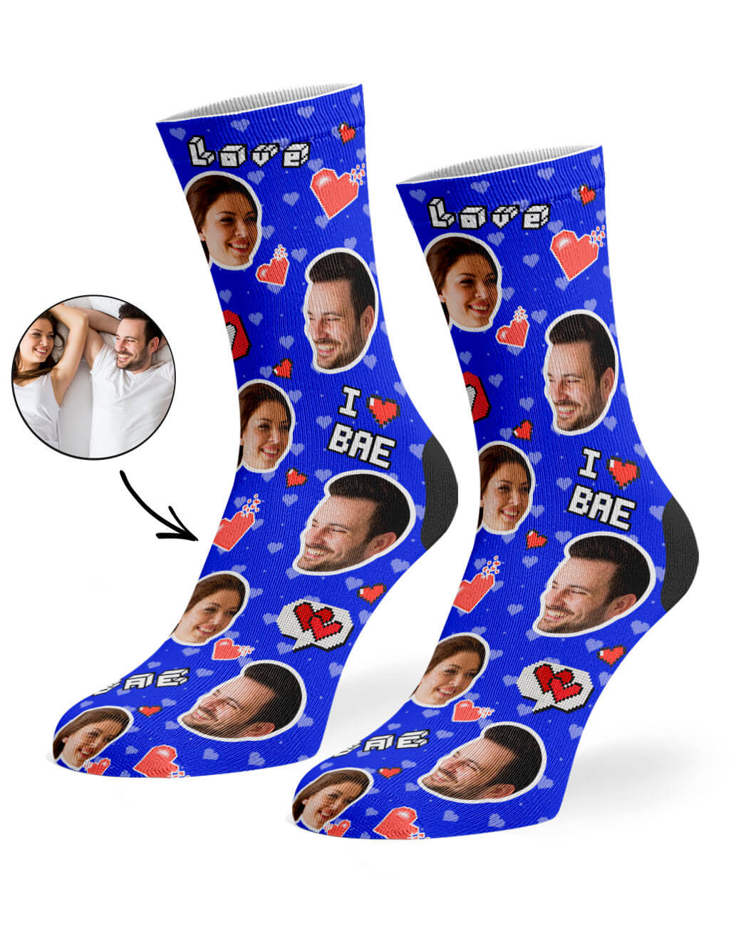 I Love Bae Valentines Gift Socks