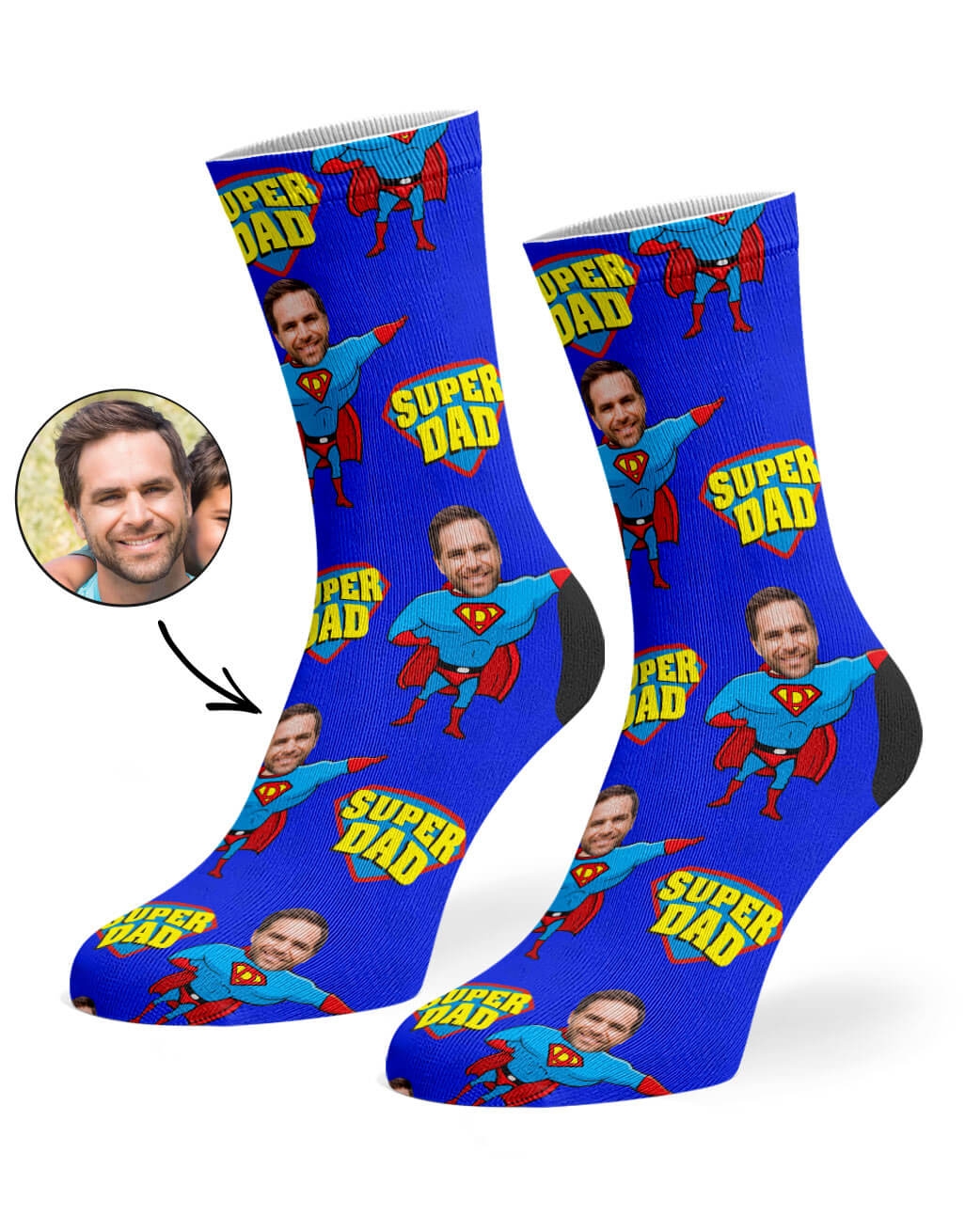Royal Blue Super Hero Dad Socks