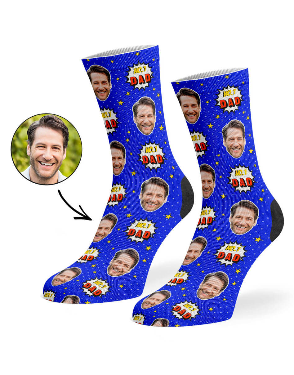 Blue Number 1 Dad Socks
