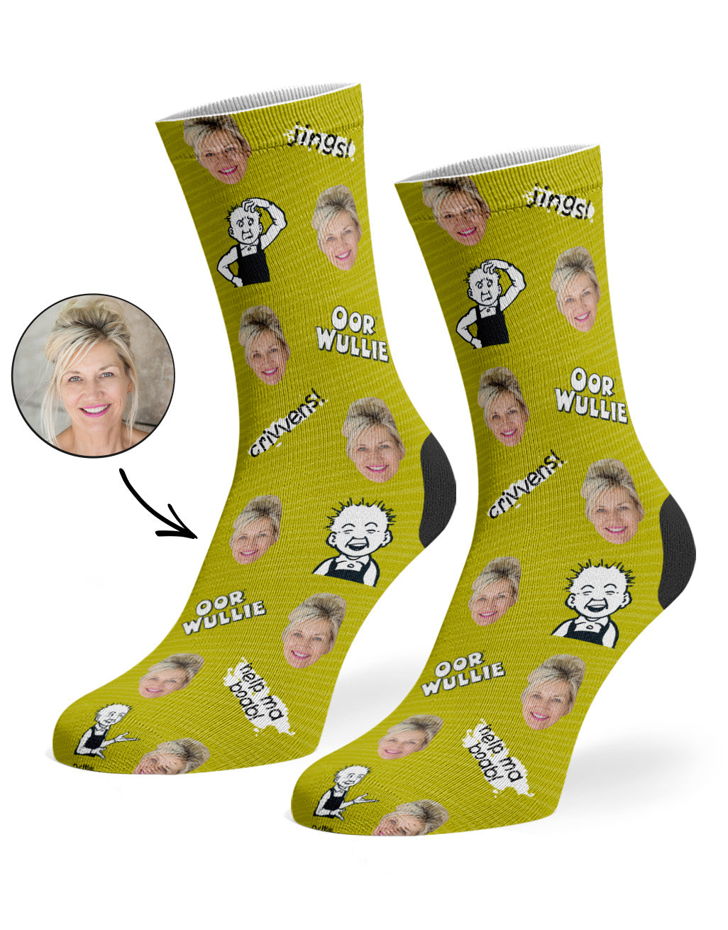 Oor Wullie Phrase Face Socks