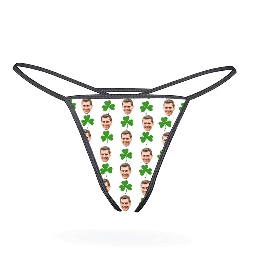 Custom Photo Shamrock Thong