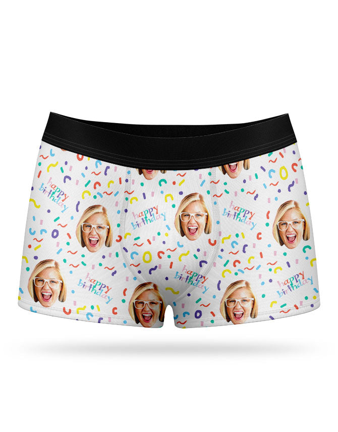 Happy Birthday Face White Boxers