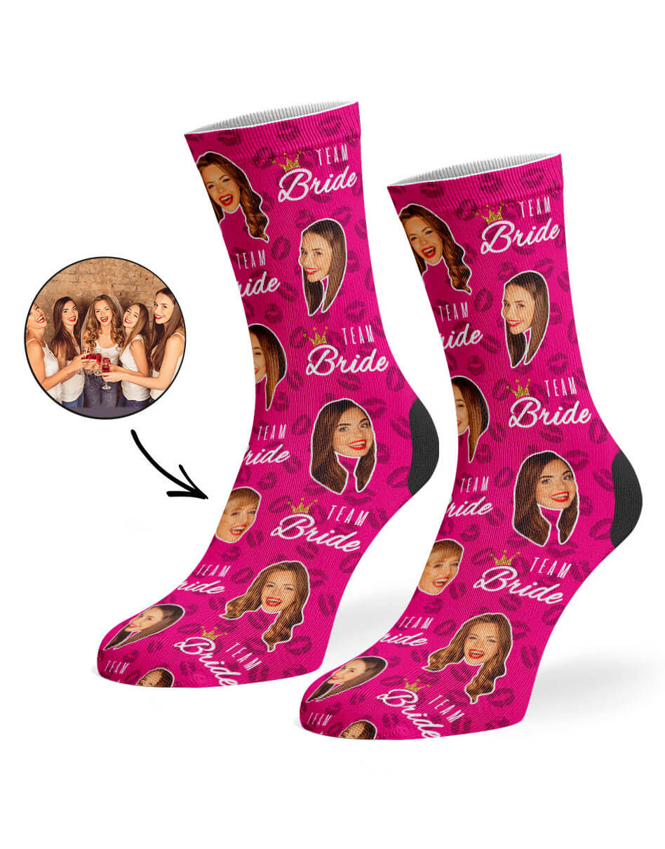 Team Bride Socks With Photos On