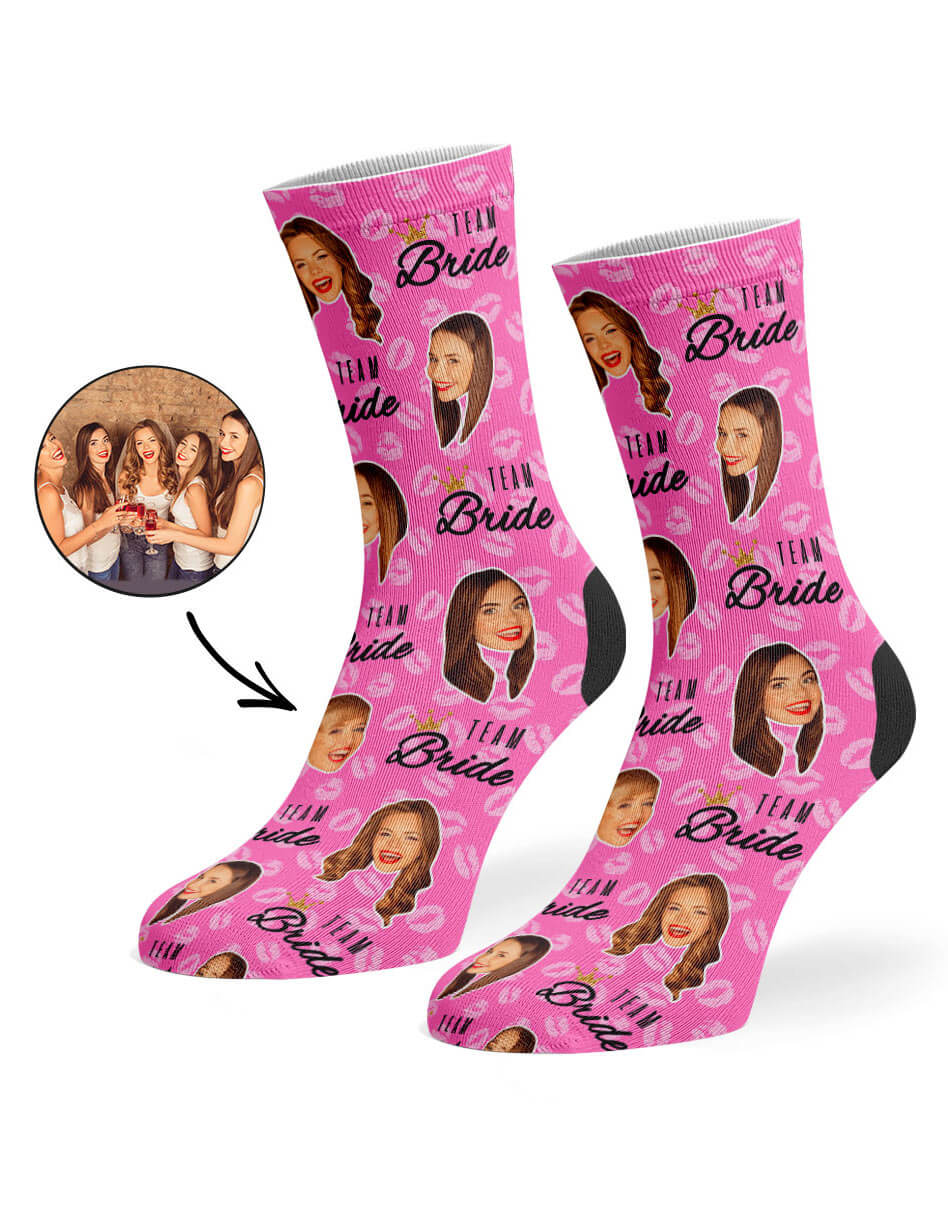 Team Bride Socks With Faces On