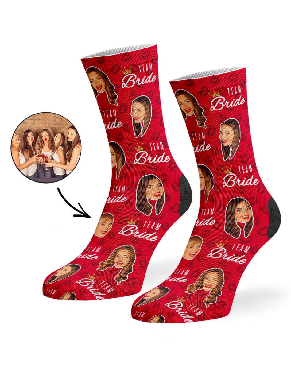 Custom Photo Team Bride Socks