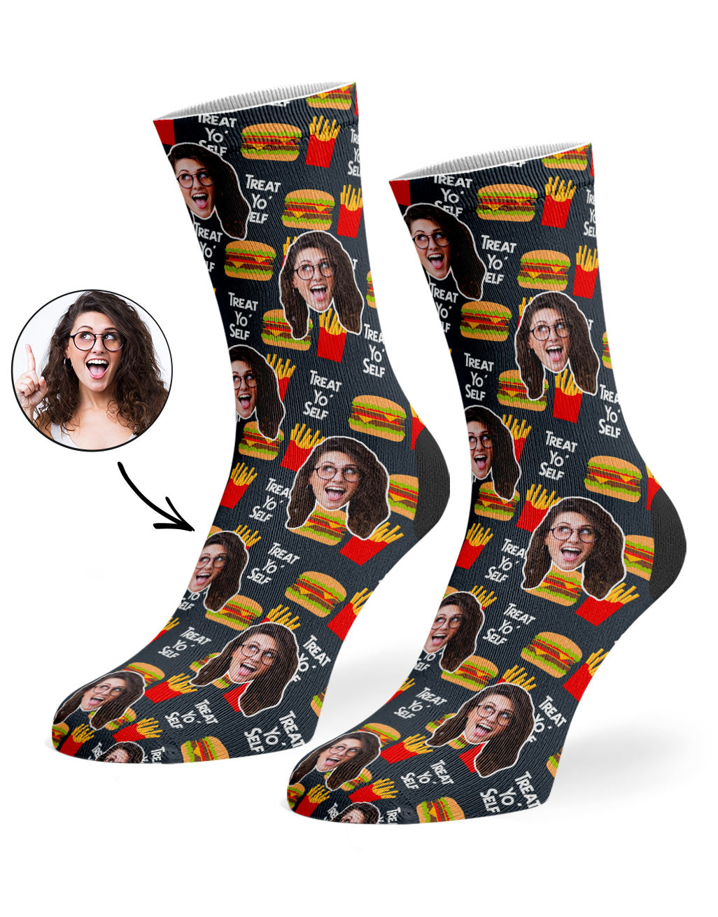 Treat Yo' Self Photo Socks