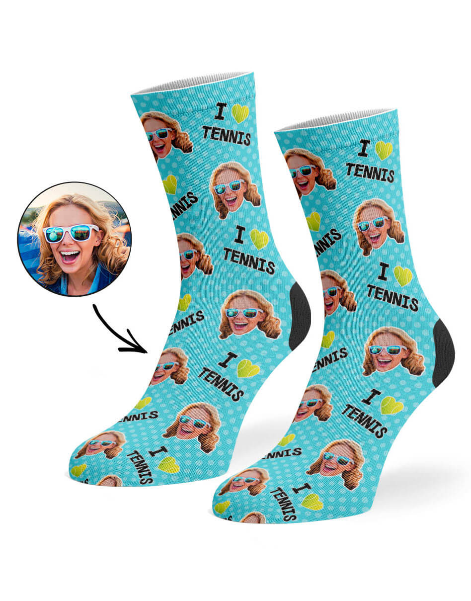 Personalised I Heart Tennis Socks