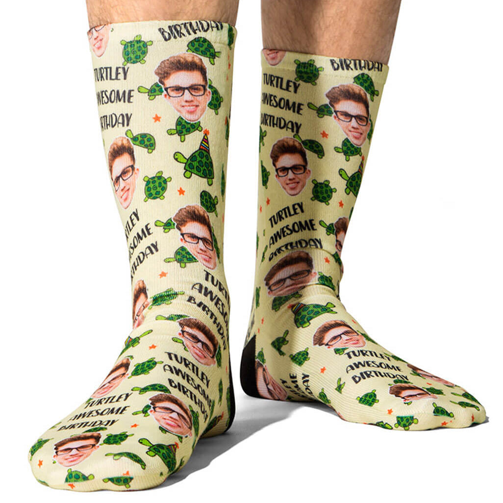 Turtley Awesome Birthday Socks