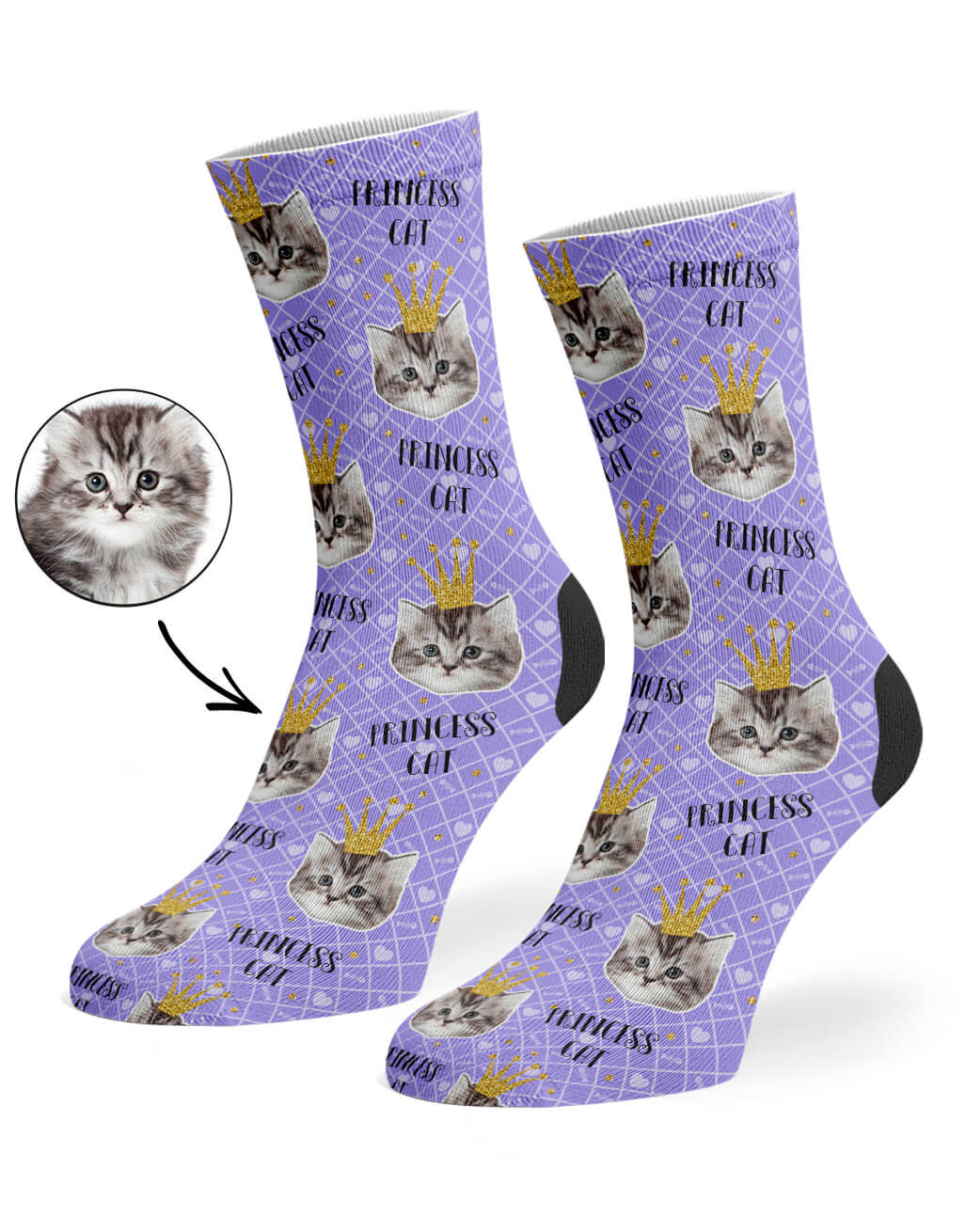 Princess Cat Face Socks