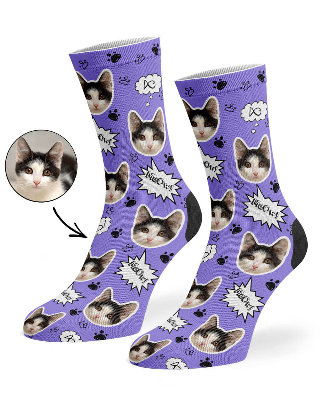 Violet My Cat Meow Socks