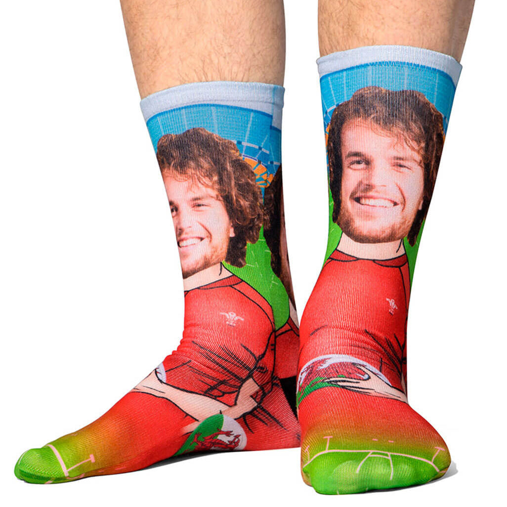 Rugby Player Photo Socks