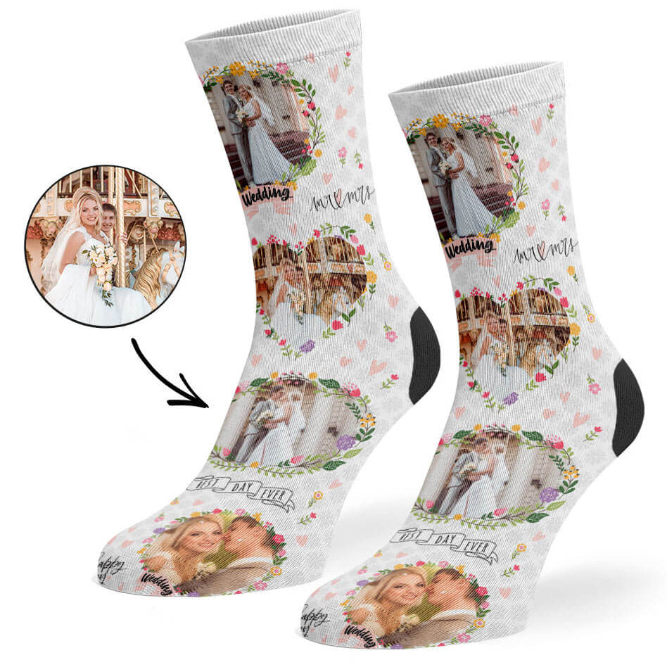 Wedding Photo Collage Personalised Socks