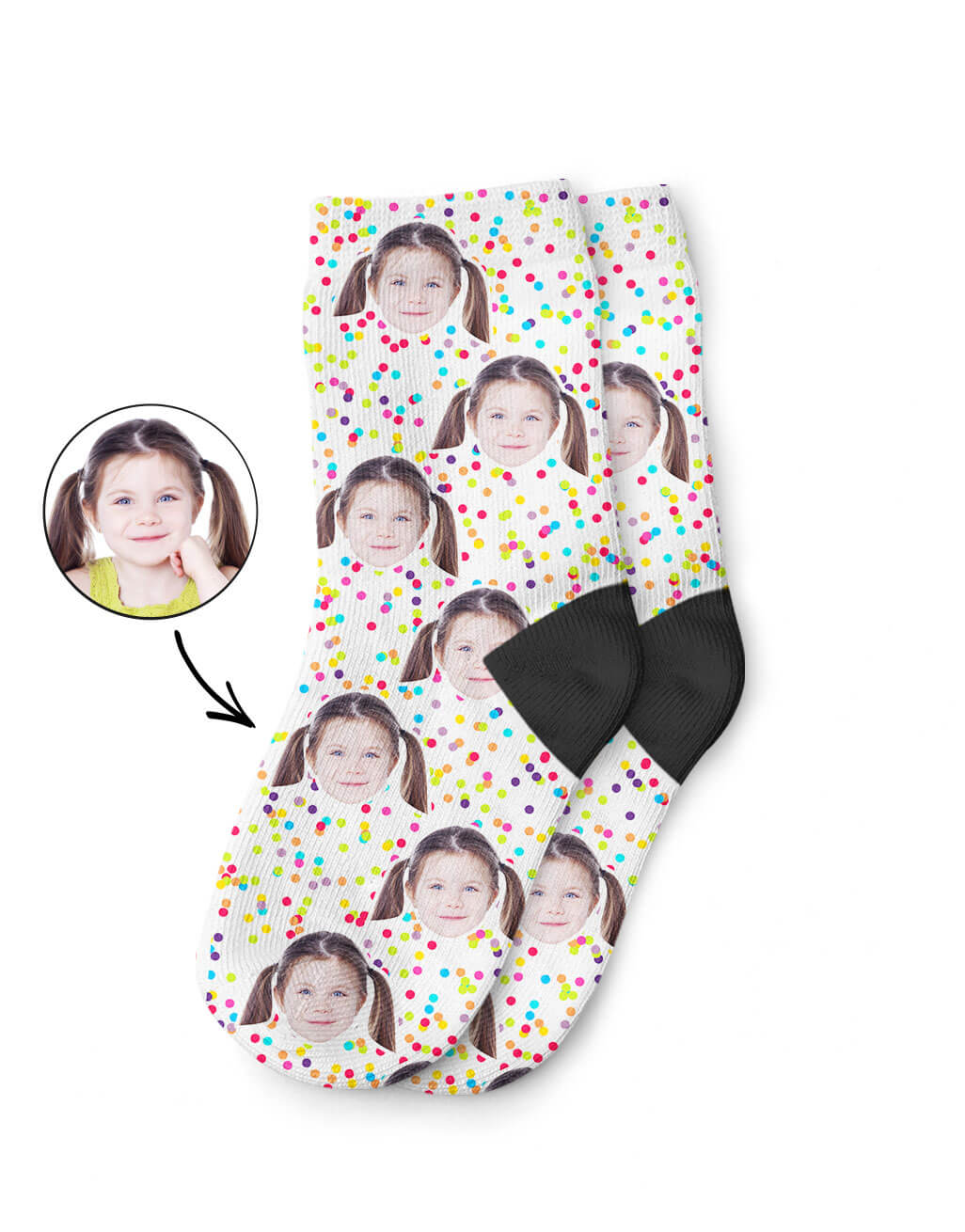 Colourful Kids Socks With Their Photo On