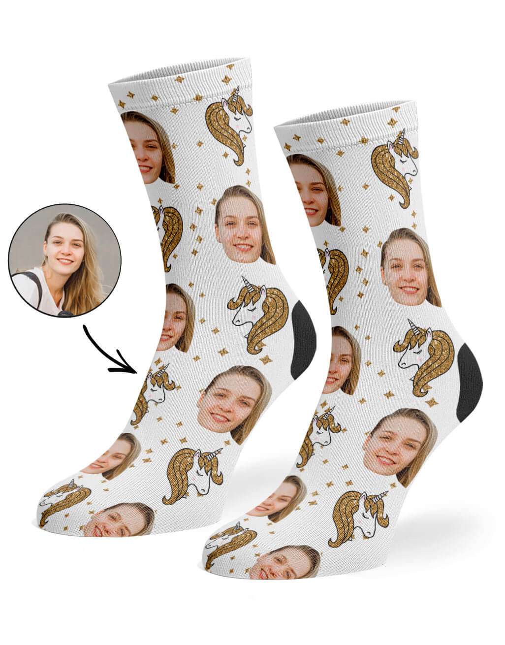 Customisable Glitter Unicorn Socks