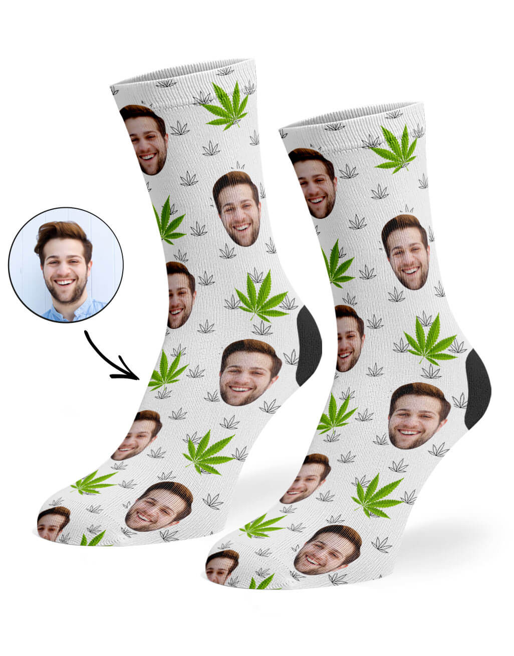 White Marijuana Socks Gift
