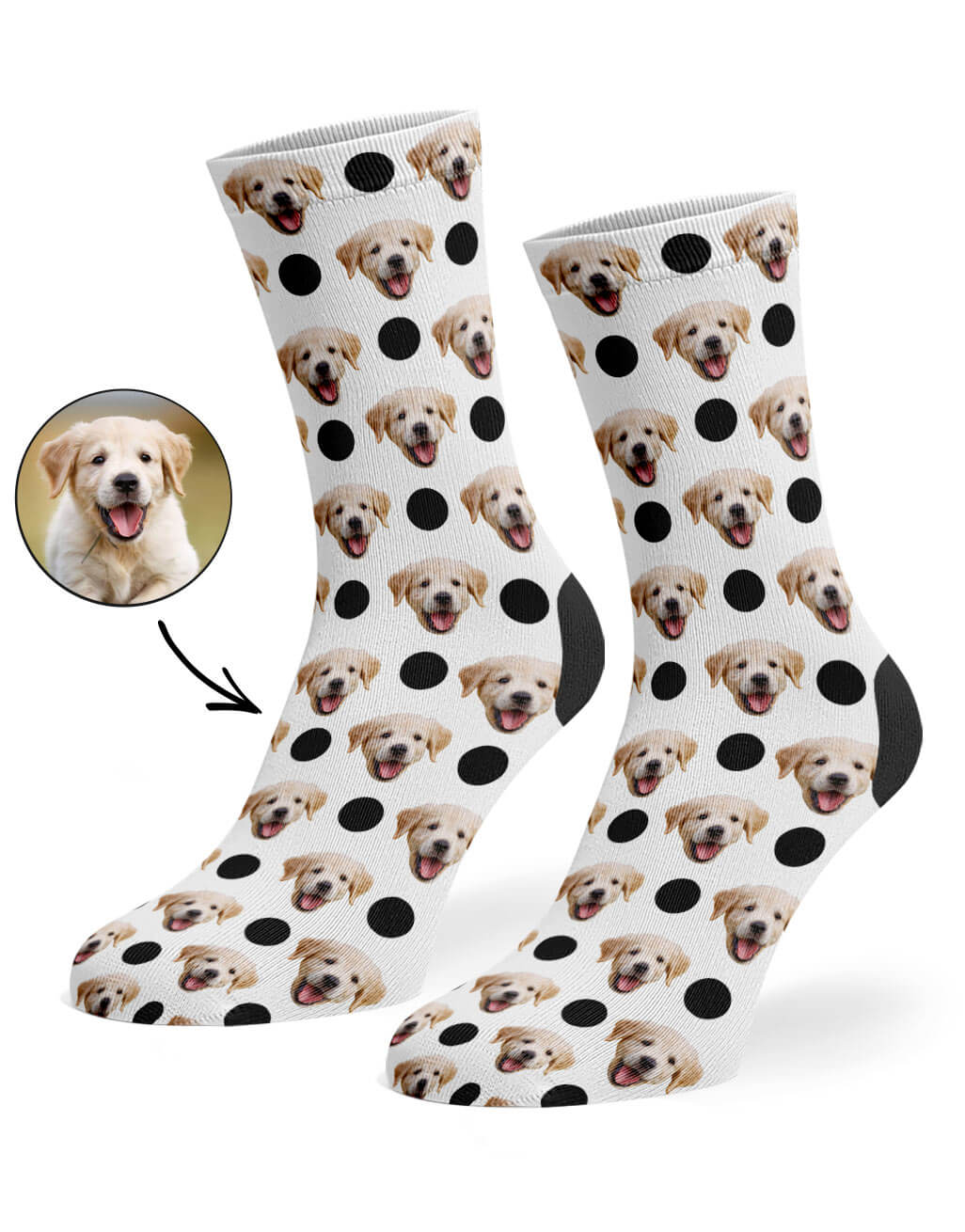 Polka Dog White Socks