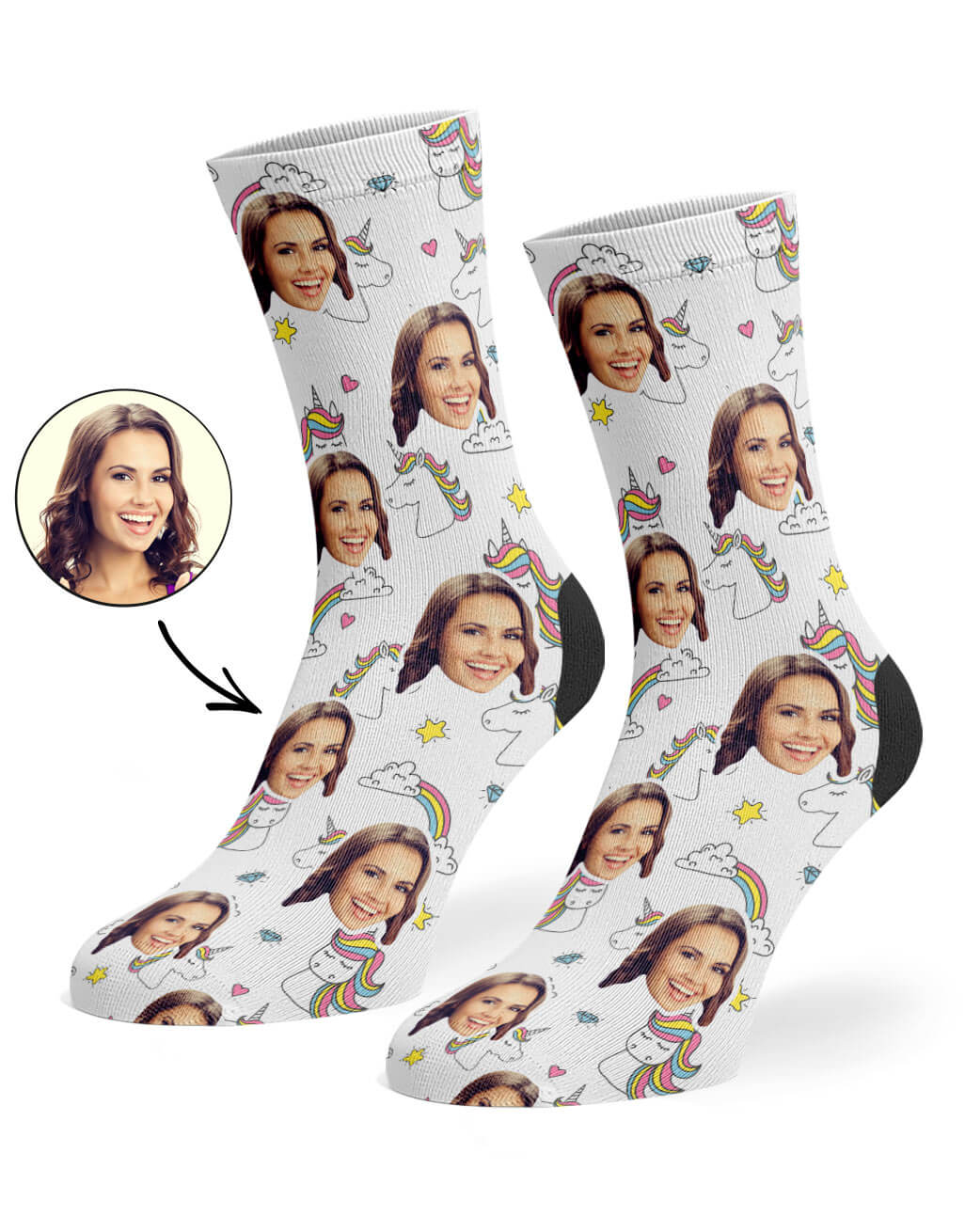 Rainbow Unicorn Photo Socks