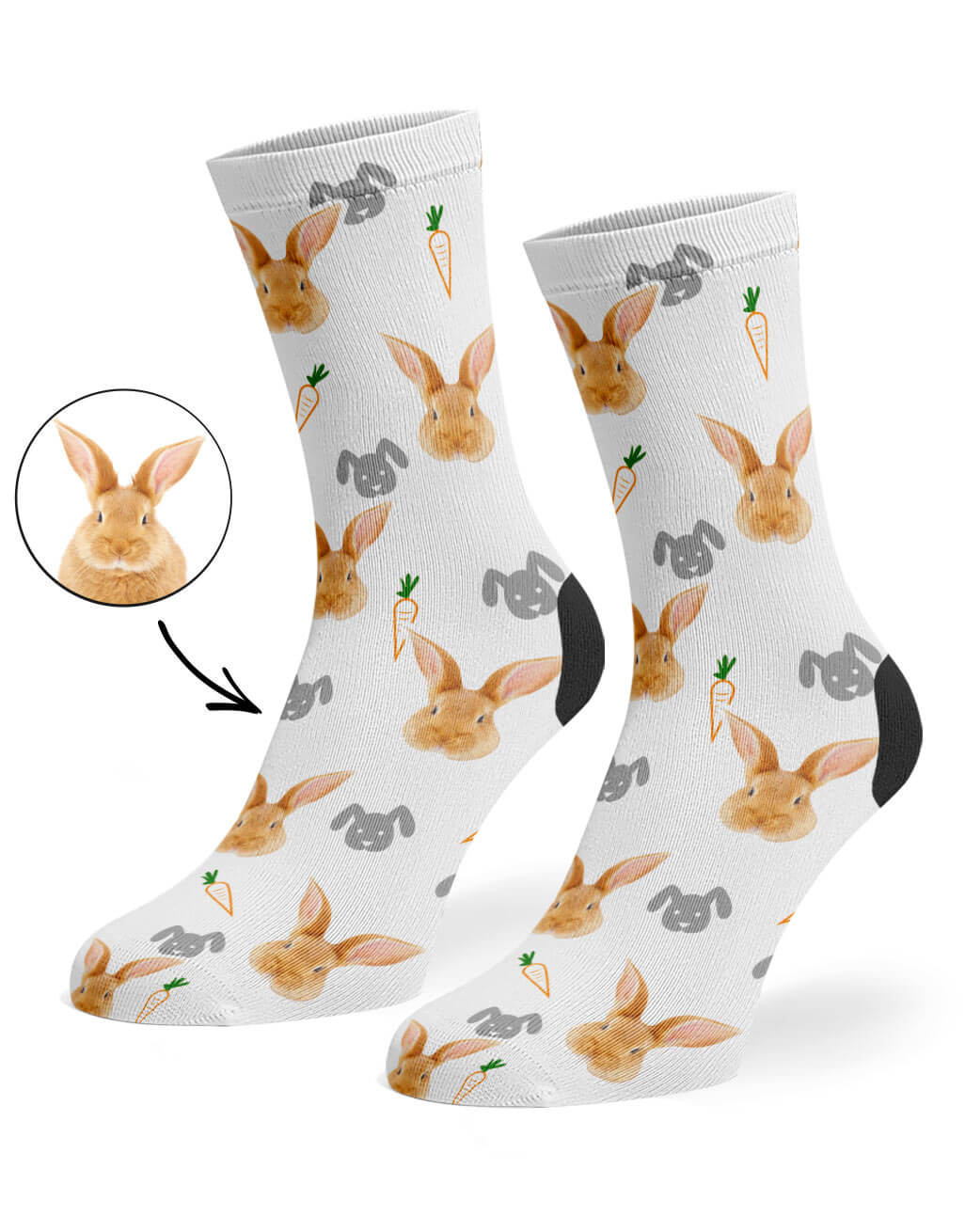 Rabbit on Custom Socks
