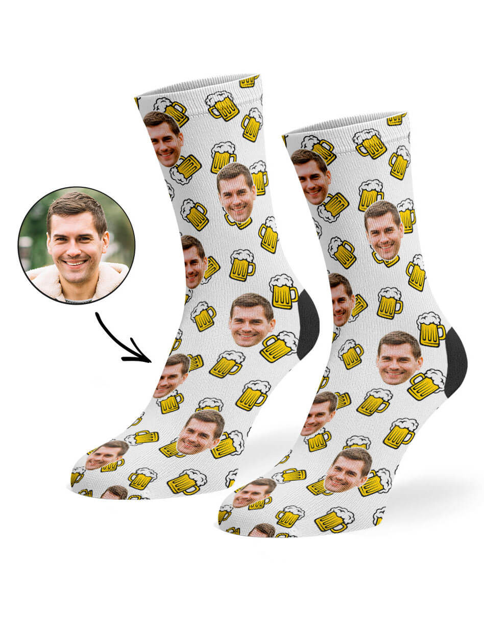 White Beer Face Socks