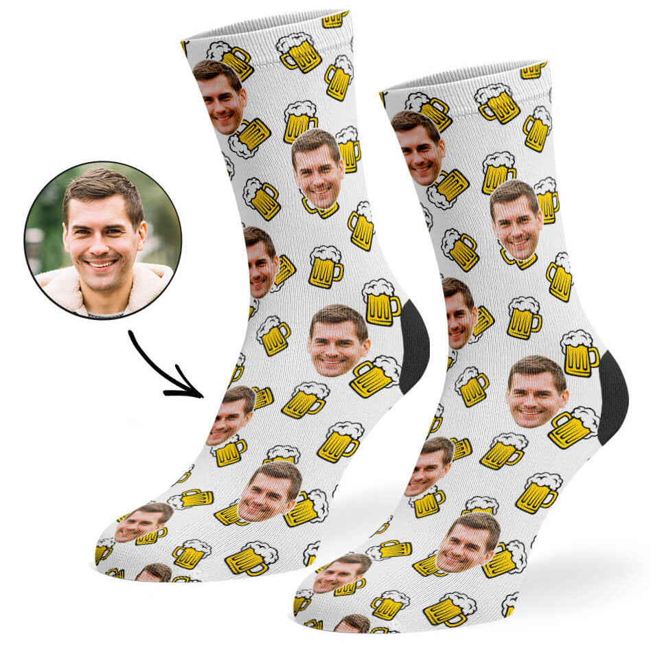 White Beer Face Socks