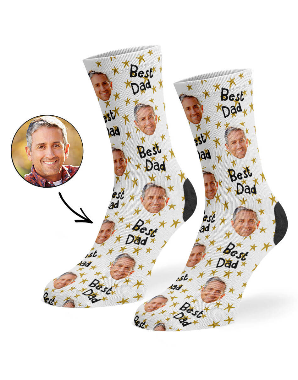Custom Photo Best Star Dad Socks